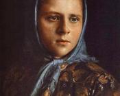 伊凡 尼古拉耶维奇 克拉姆斯柯依 : Russian Girl in a Blue Shawl